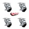 Service Caster 3 Inch Soft Rubber Wheel Swivel Top Plate Caster Set with Brake SCC-20S314-SRS-TLB-TP3-4 - alternate 2